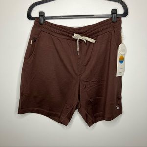 NWT VUORI Ponto Short Chestnut Heather Maroon Brown Large
